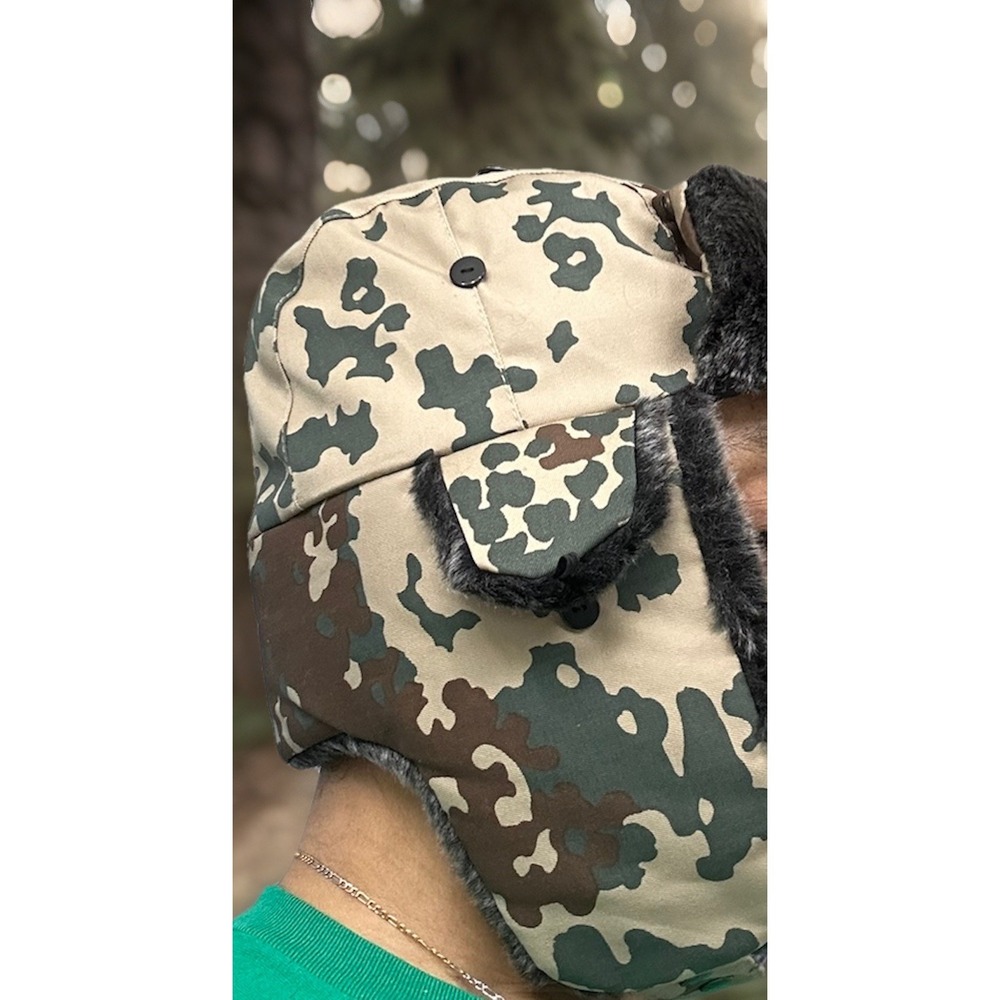 BSB Size L/XL Camouflage Trapper Hat‎ Hunting Faux Fur Lined Strap Outdoor